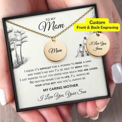 Disc Necklace to Mom, from Son
