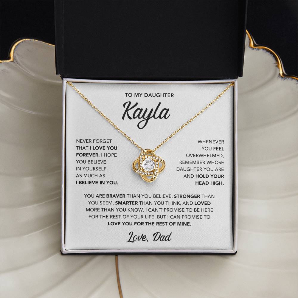 To My Daughter Necklace - Love Knot - Custom Name