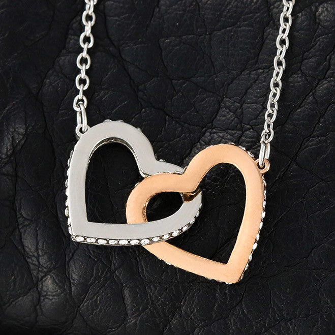 Daughter Necklace from Mom - Custom Name - Interlocking Hearts