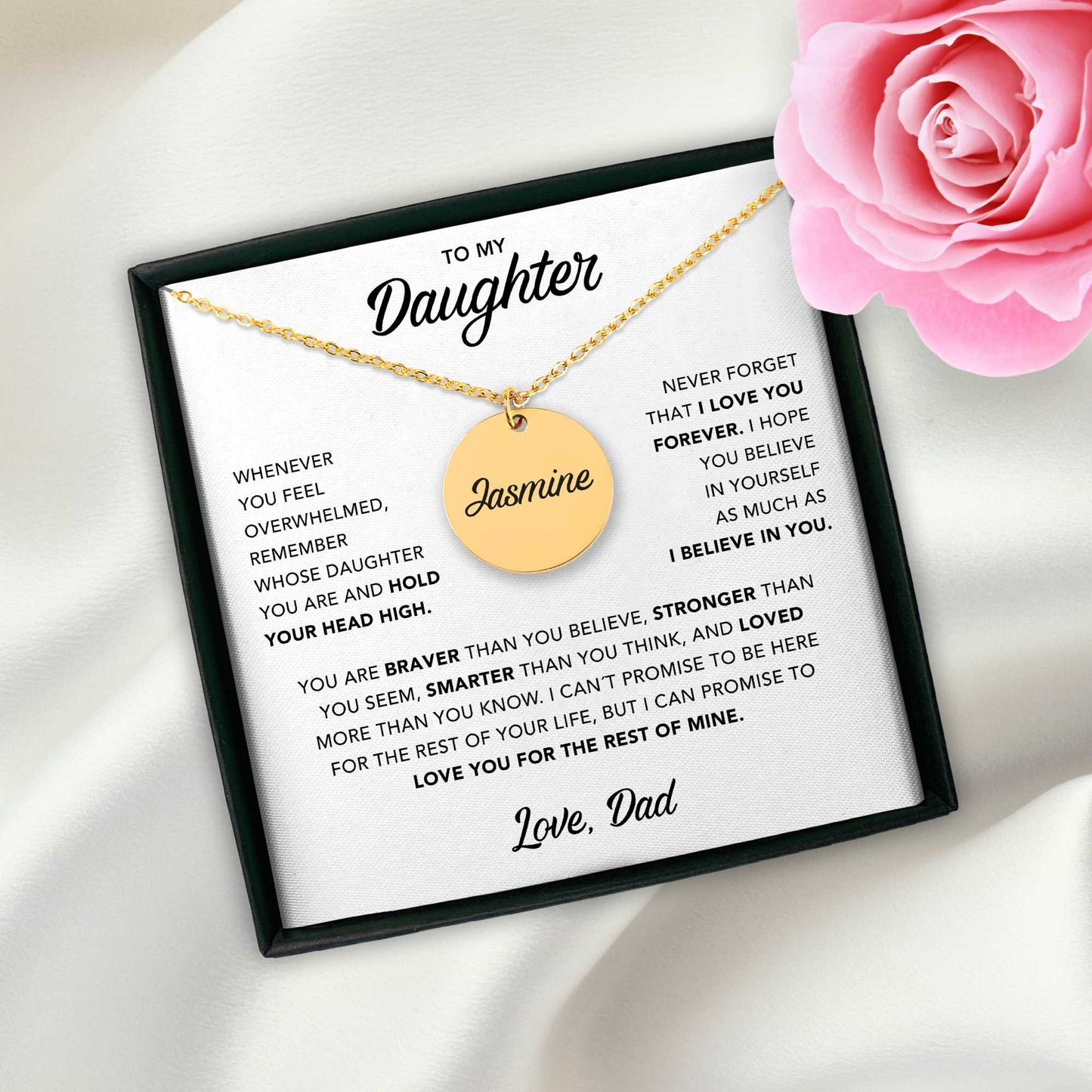 To My Daughter Gift From Dad - Disc Necklace