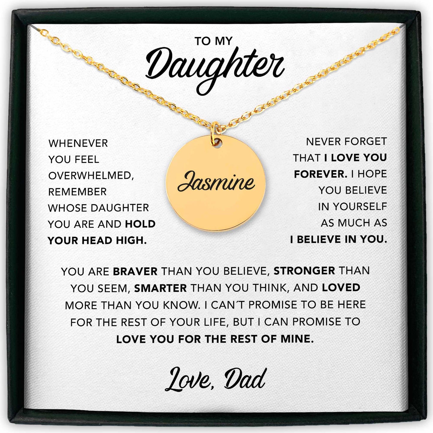 To My Daughter Gift From Dad - Disc Necklace
