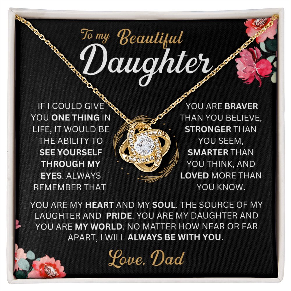 To My Daughter - My Pride - Love-knot Necklace