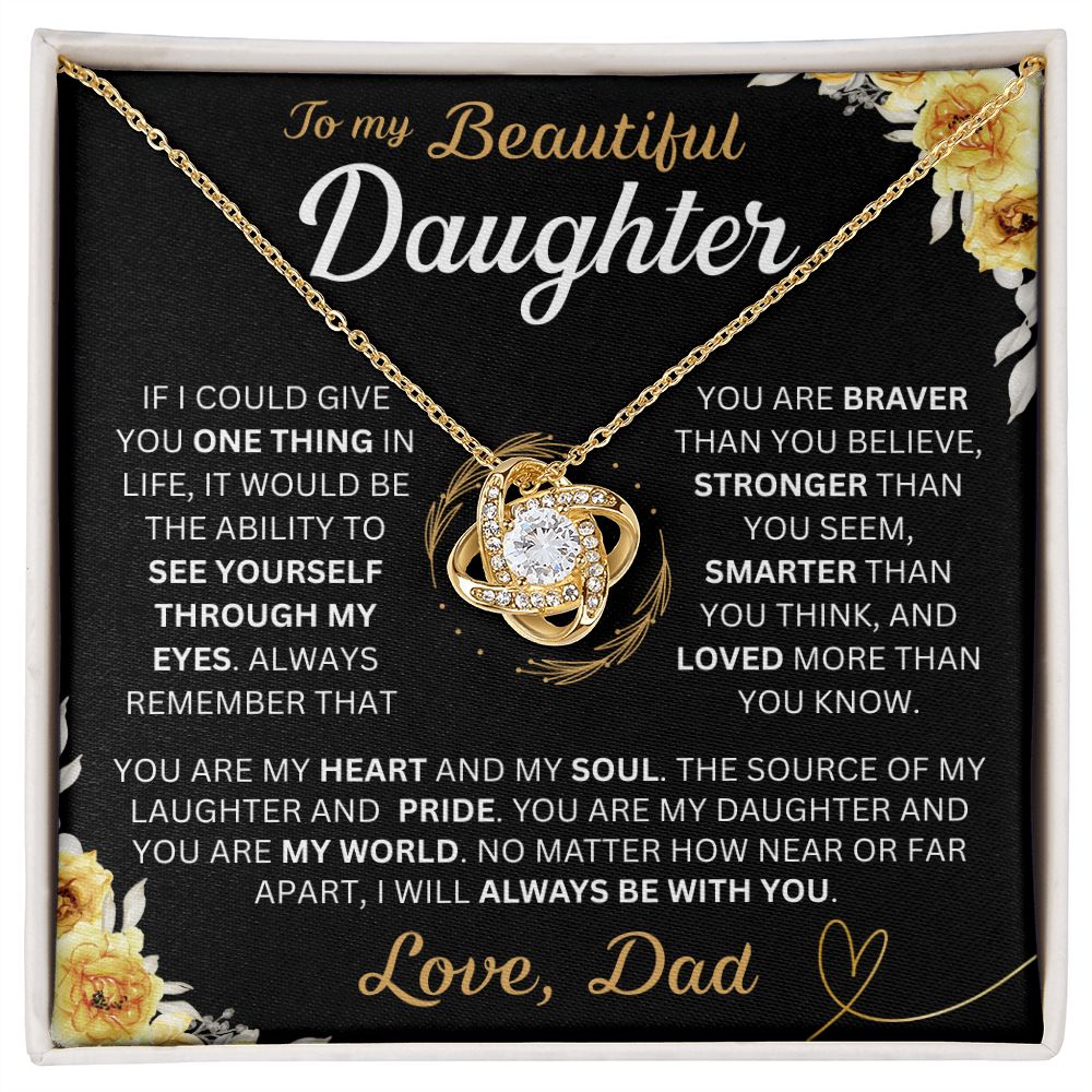 To My Daughter - My Soul - Love-knot Necklace