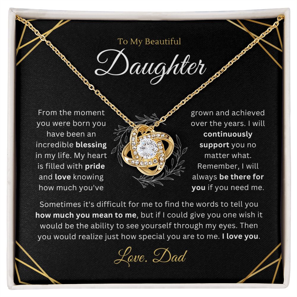 To My Daughter - Incredible Blessing - Love-knot Necklace