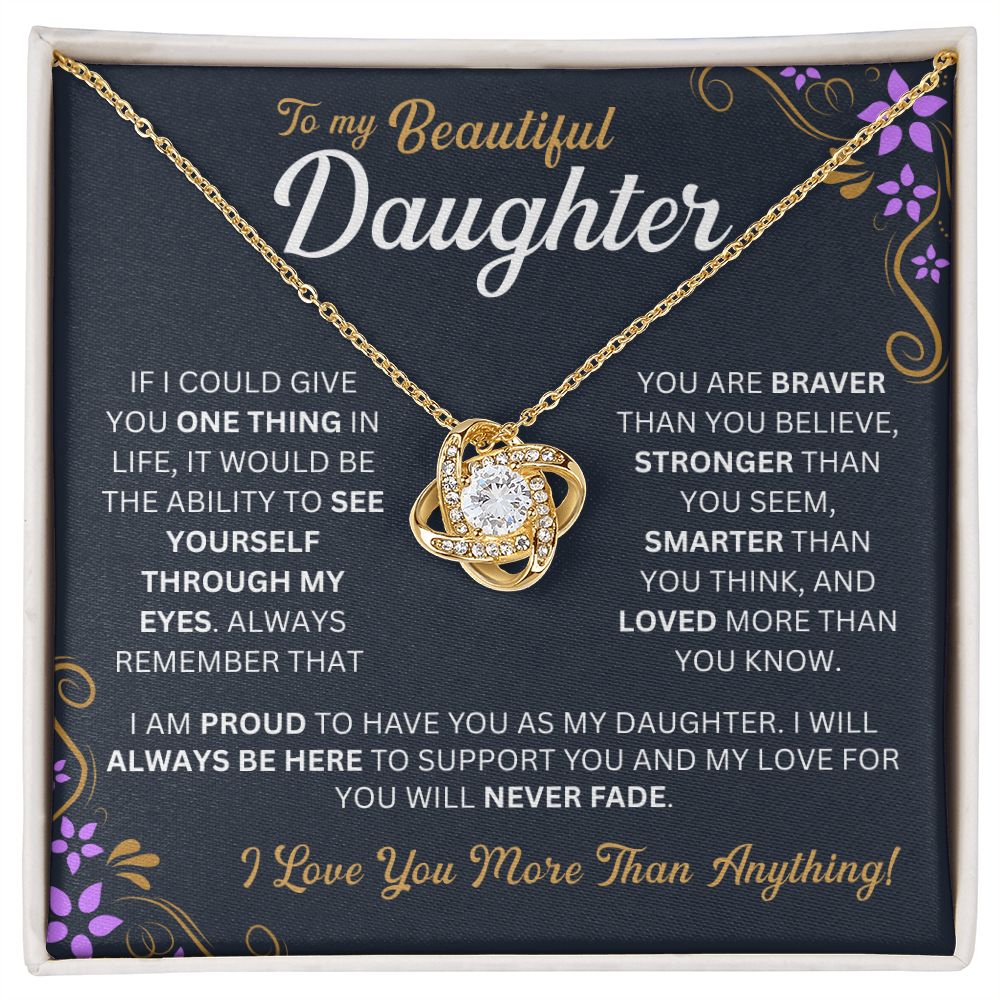To My Daughter - Always Here - Love-knot Necklace