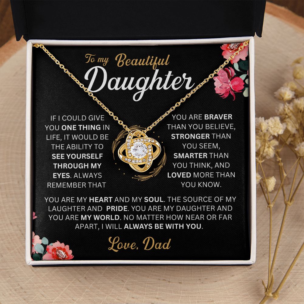 To My Daughter - My Pride - Love-knot Necklace