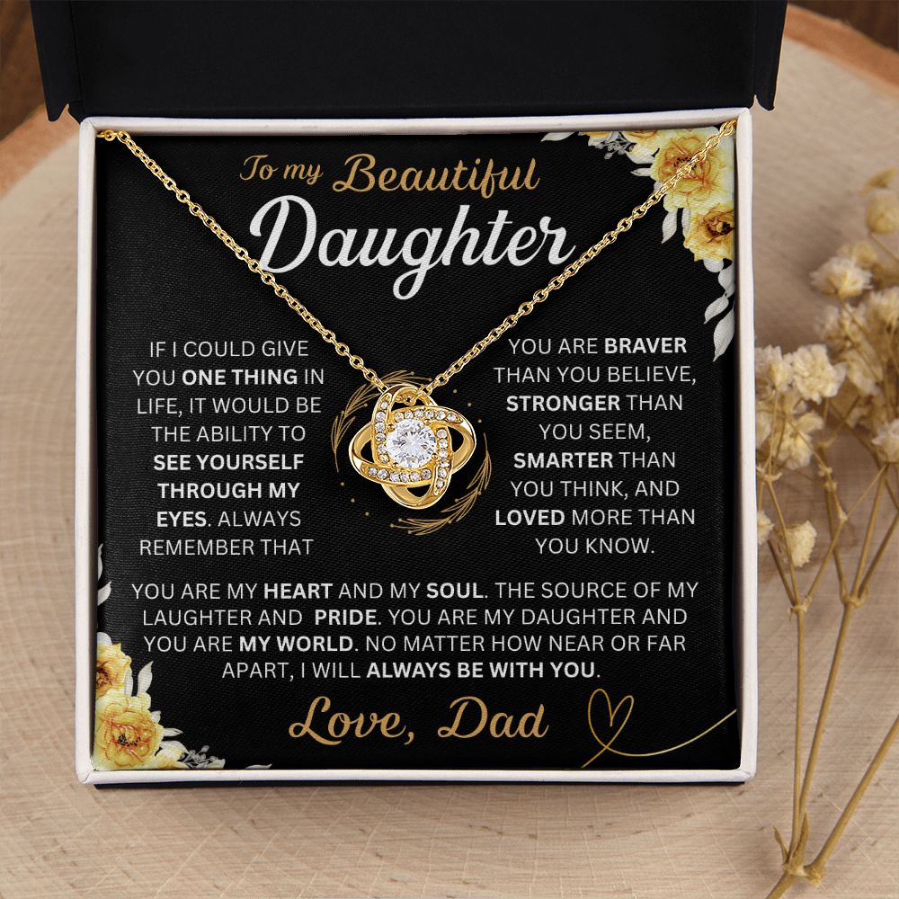 To My Daughter - My Soul - Love-knot Necklace