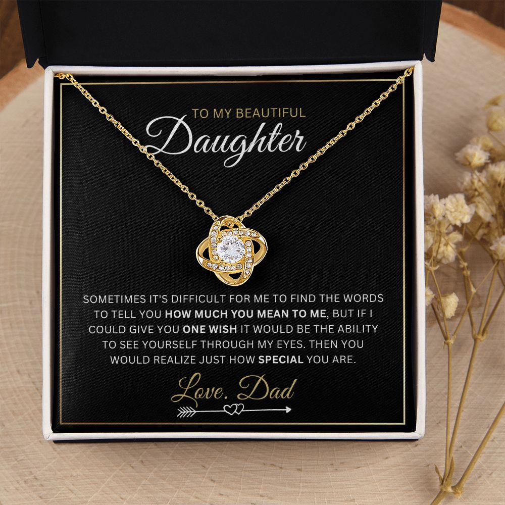 To My Daughter - One Whish - Love-knot Necklace