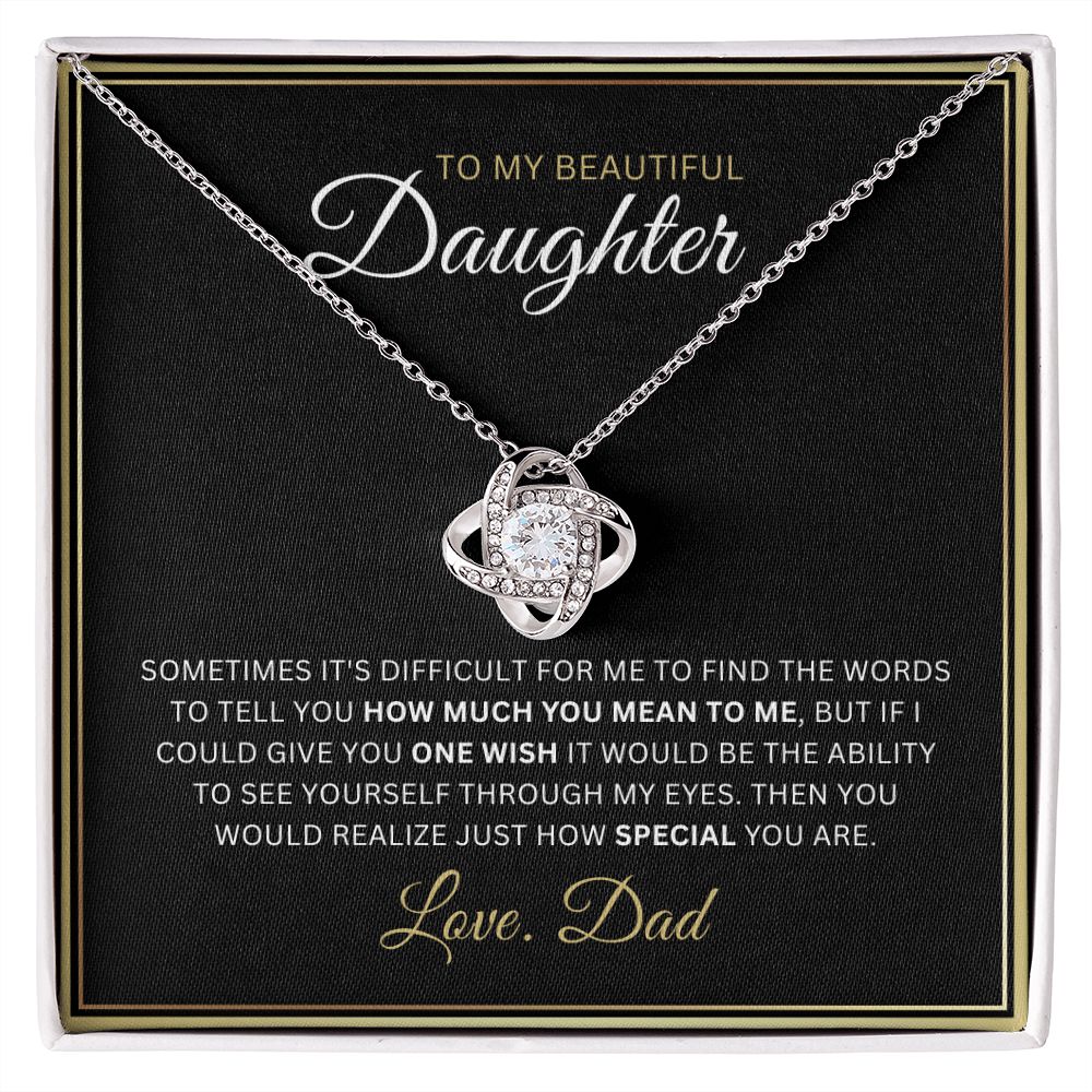 To My Daughter - You're Special - Love-knot Necklace