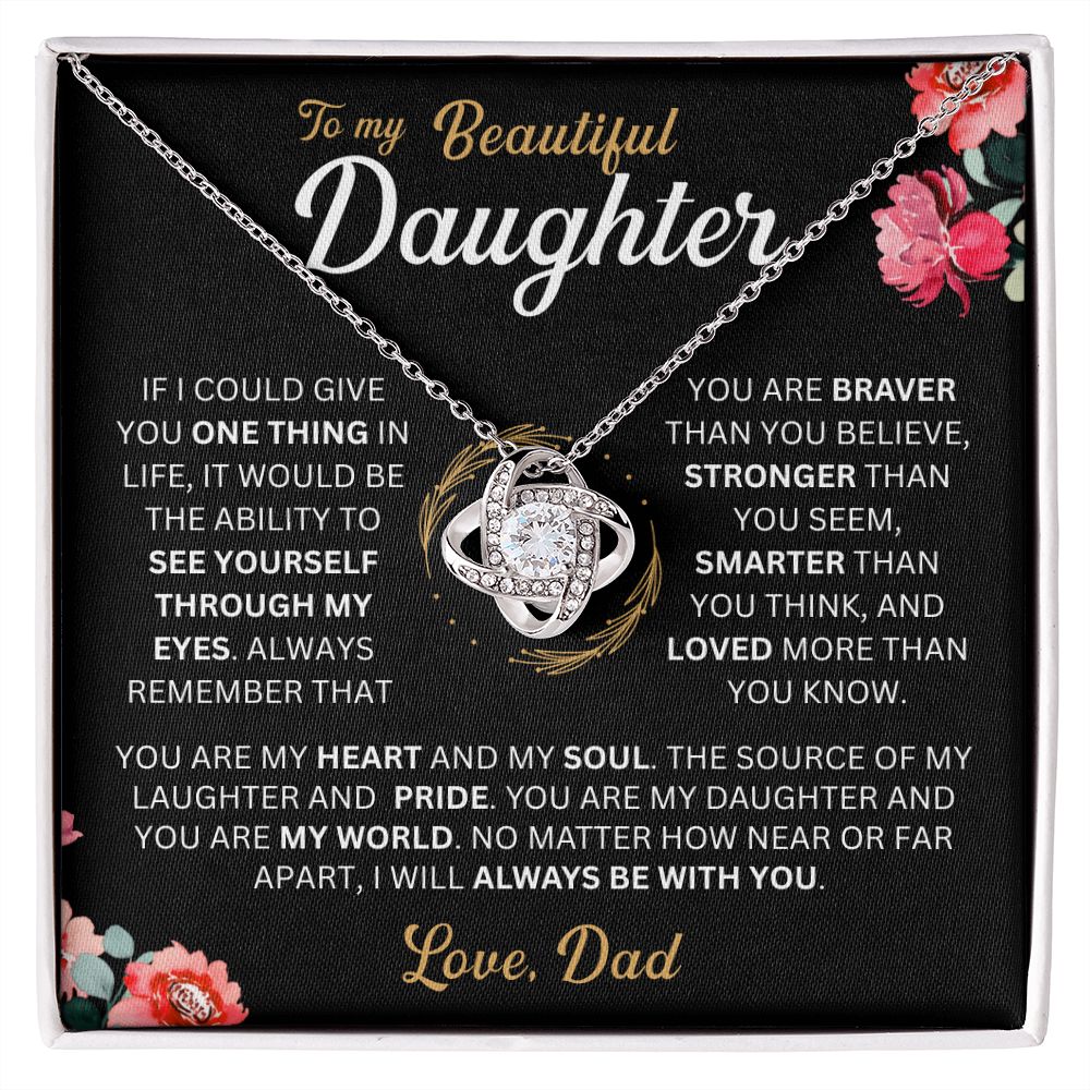 To My Daughter - My Pride - Love-knot Necklace
