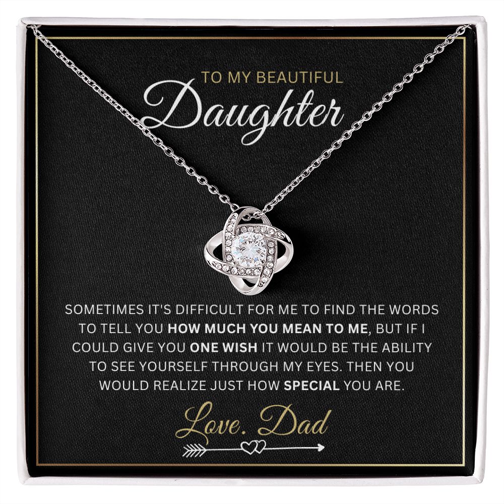 To My Daughter - One Whish - Love-knot Necklace