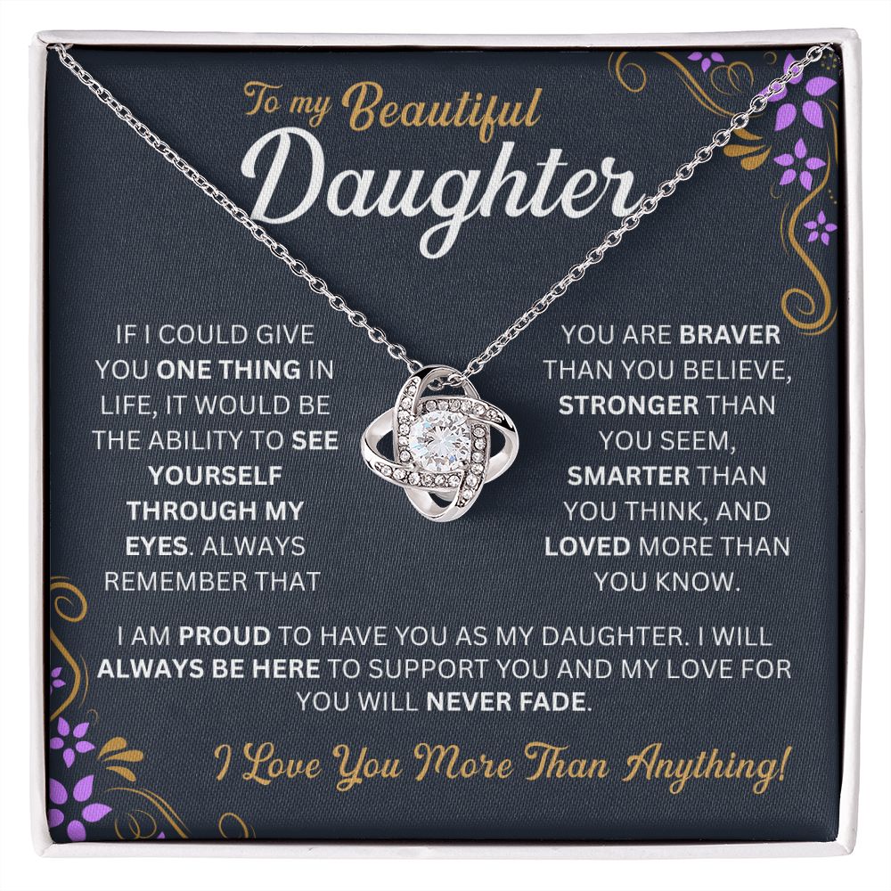 To My Daughter - Always Here - Love-knot Necklace