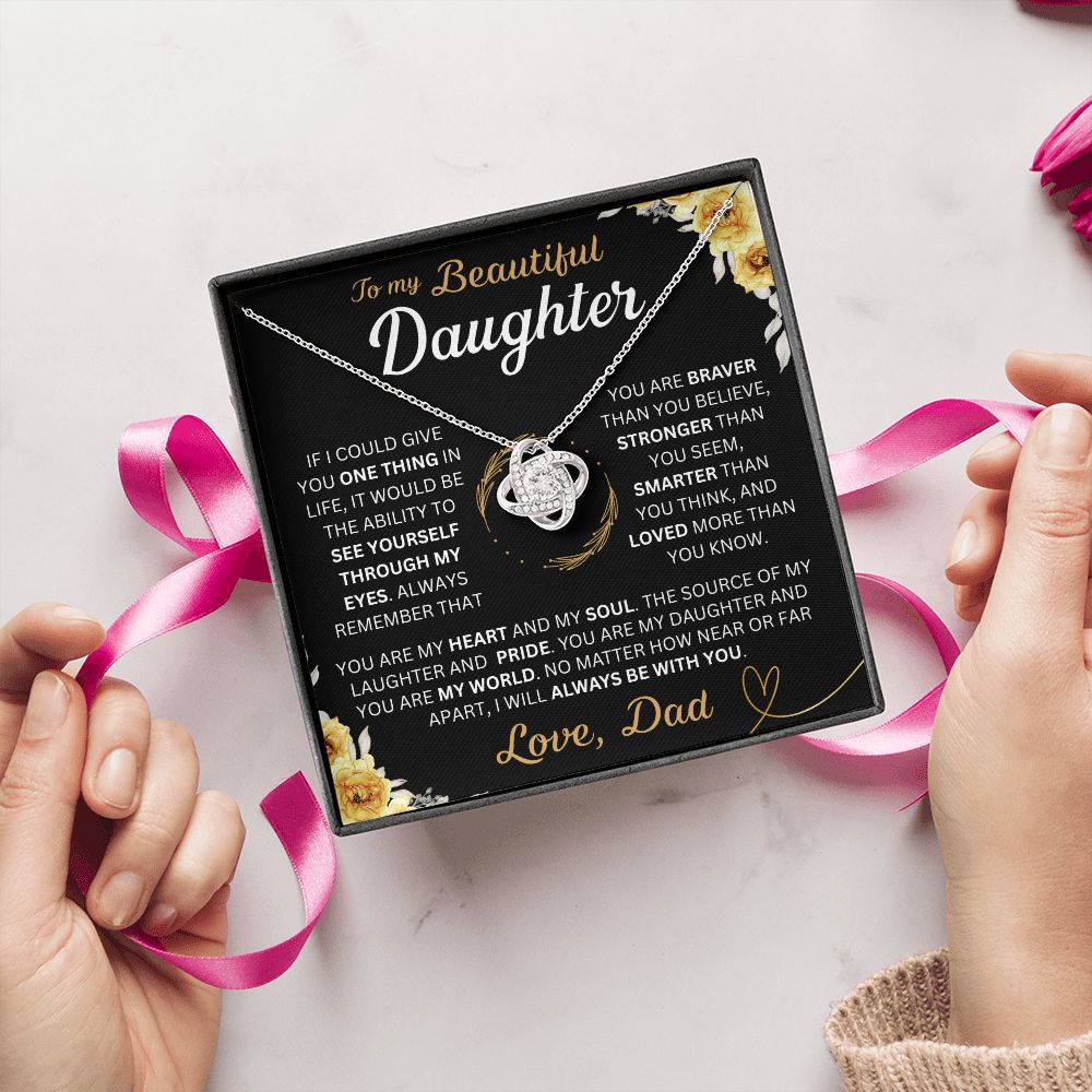 To My Daughter - My Soul - Love-knot Necklace