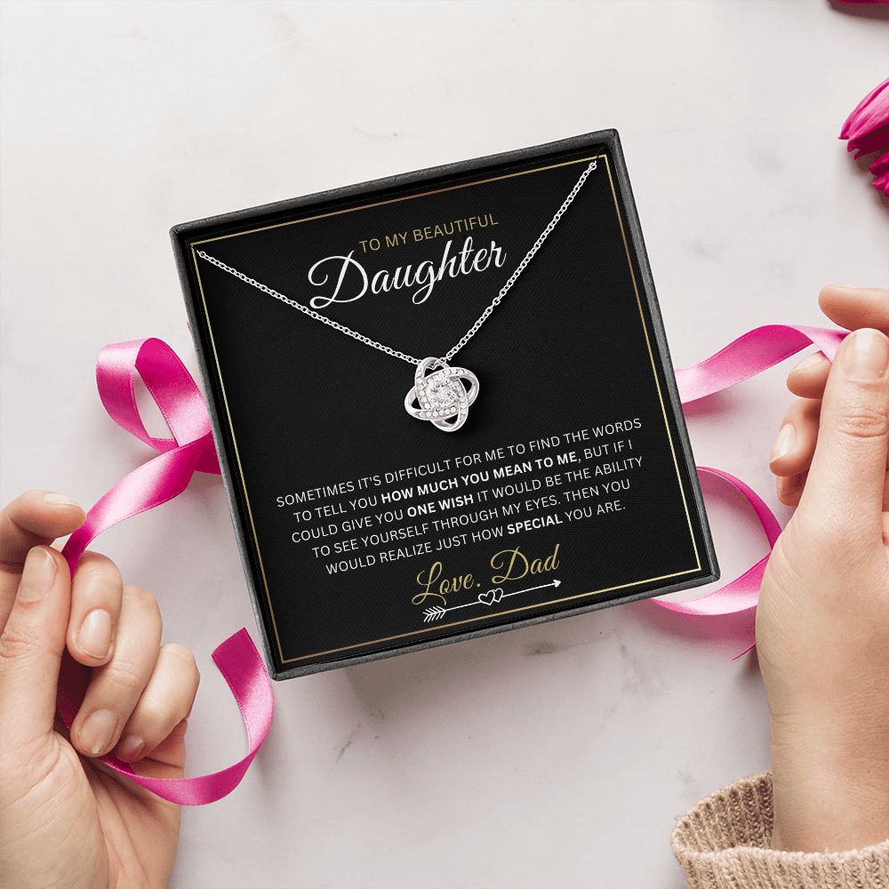 To My Daughter - One Whish - Love-knot Necklace