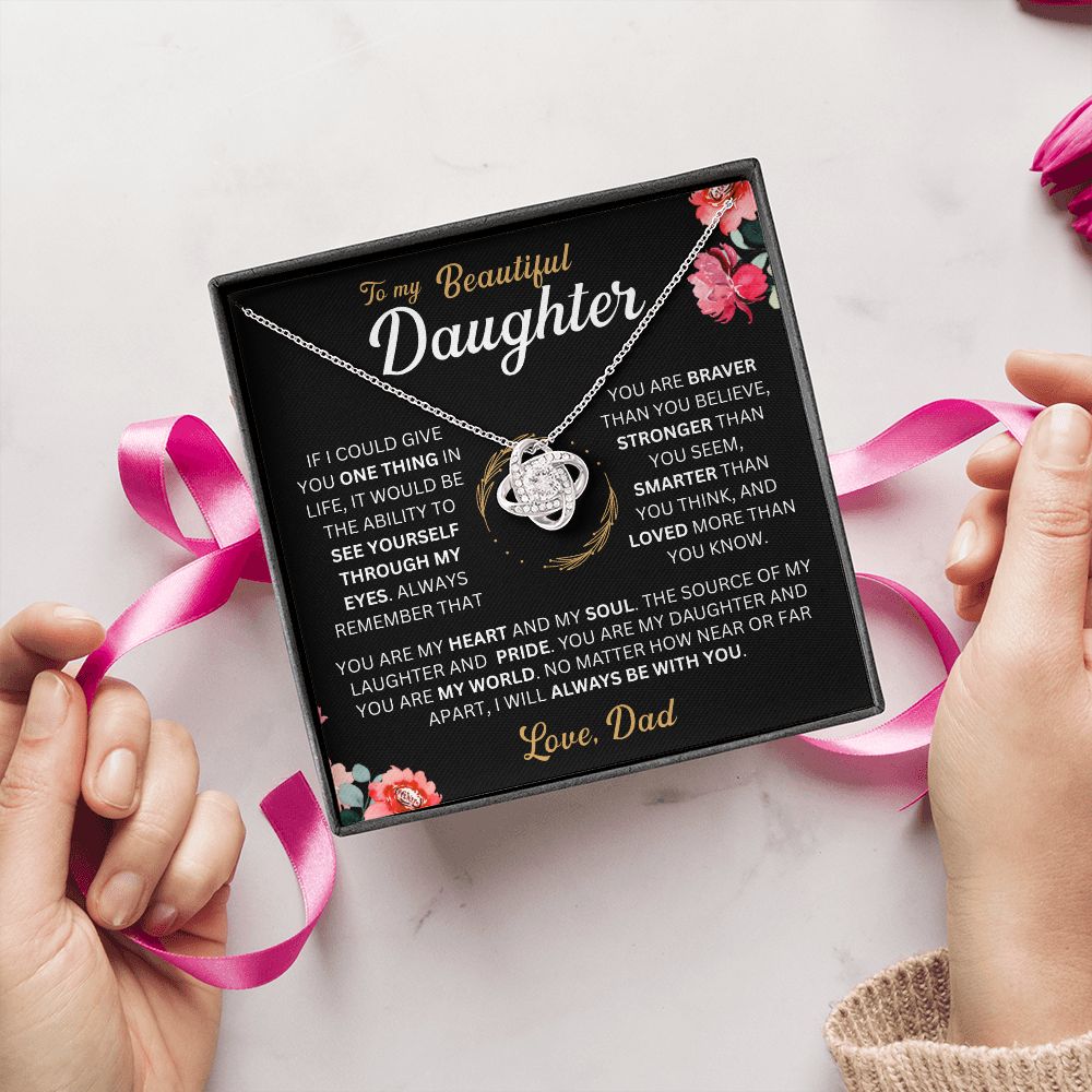 To My Daughter - My Pride - Love-knot Necklace