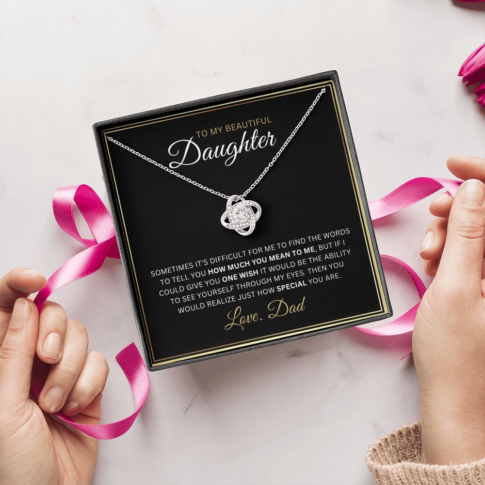 To My Daughter - You're Special - Love-knot Necklace