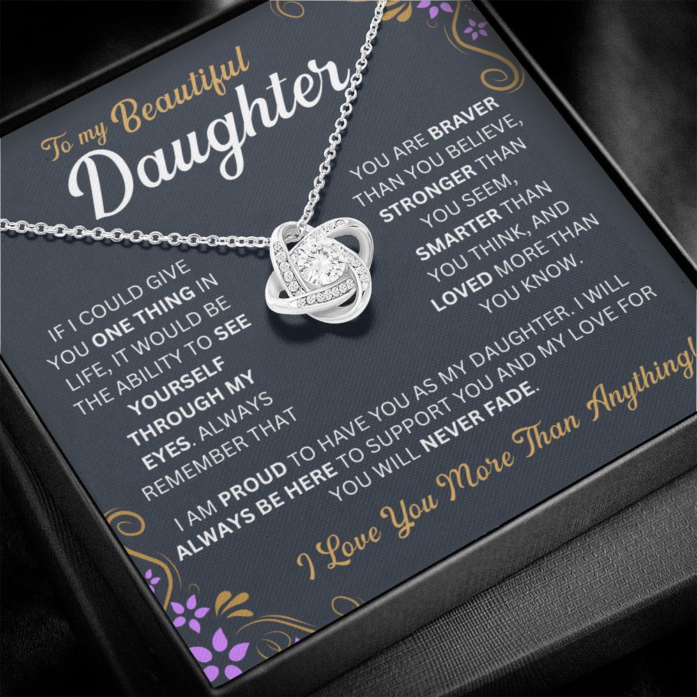 To My Daughter - Always Here - Love-knot Necklace