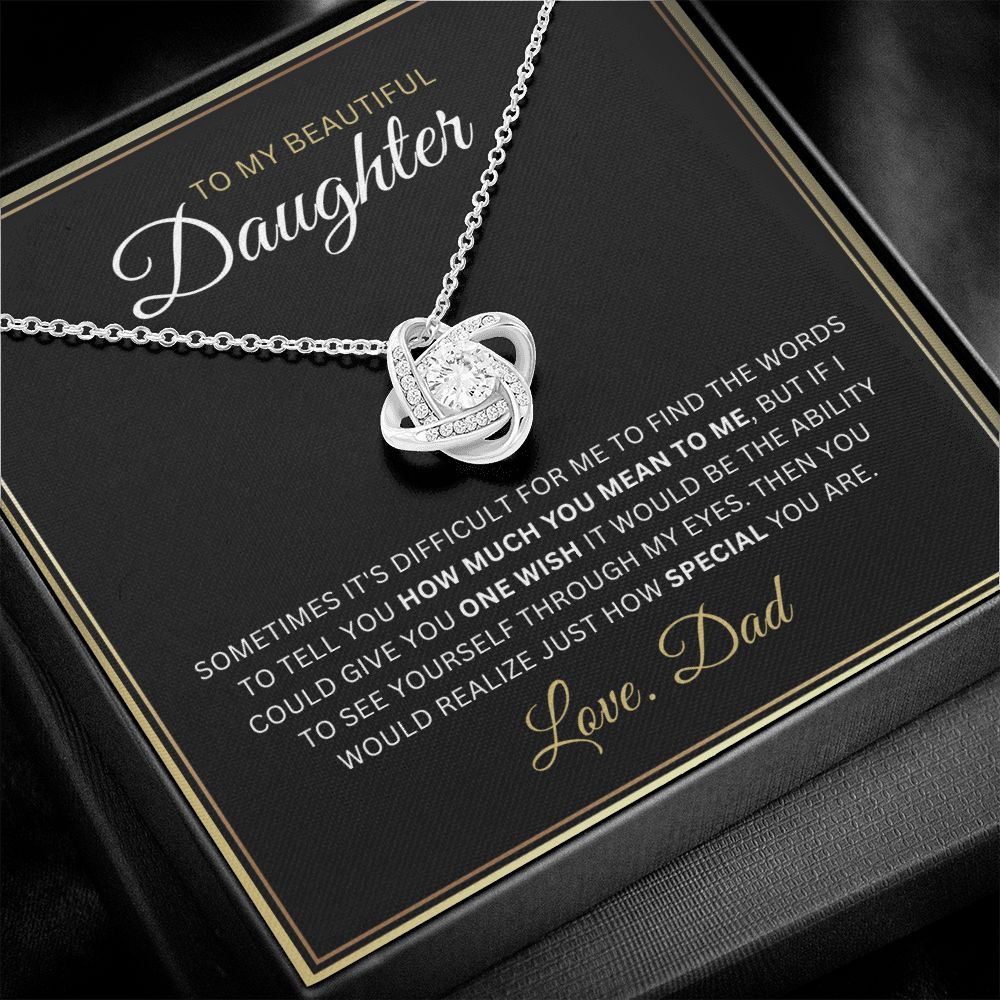 To My Daughter - You're Special - Love-knot Necklace