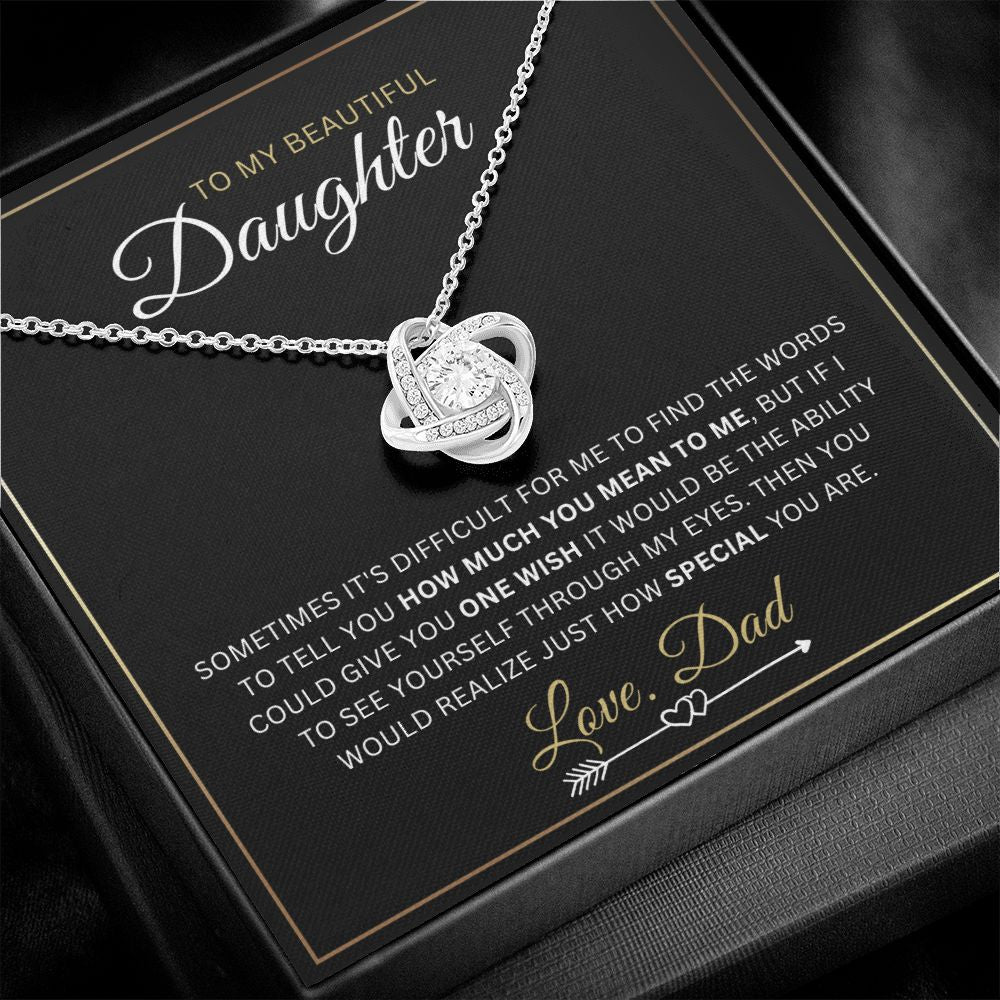 To My Daughter - One Whish - Love-knot Necklace