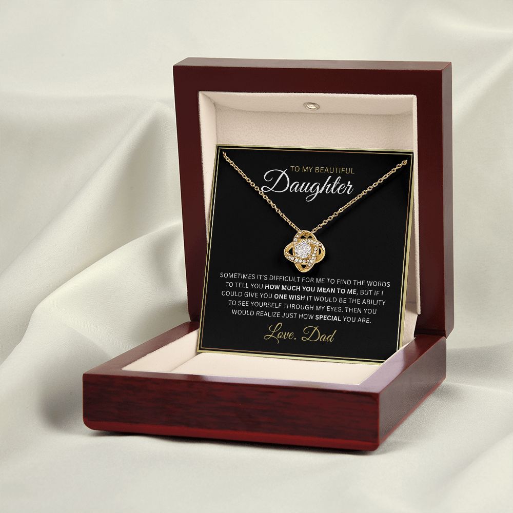 To My Daughter - You're Special - Love-knot Necklace
