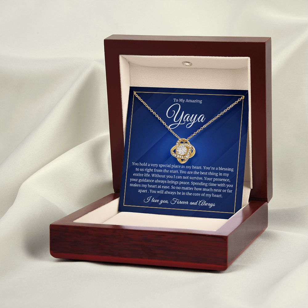 To My Yaya - Special Place in My Heart - Love Knot Necklace
