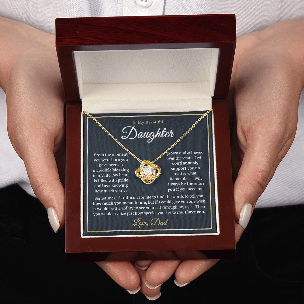 To My Daughter - From the moment you were born - Love-knot Necklace