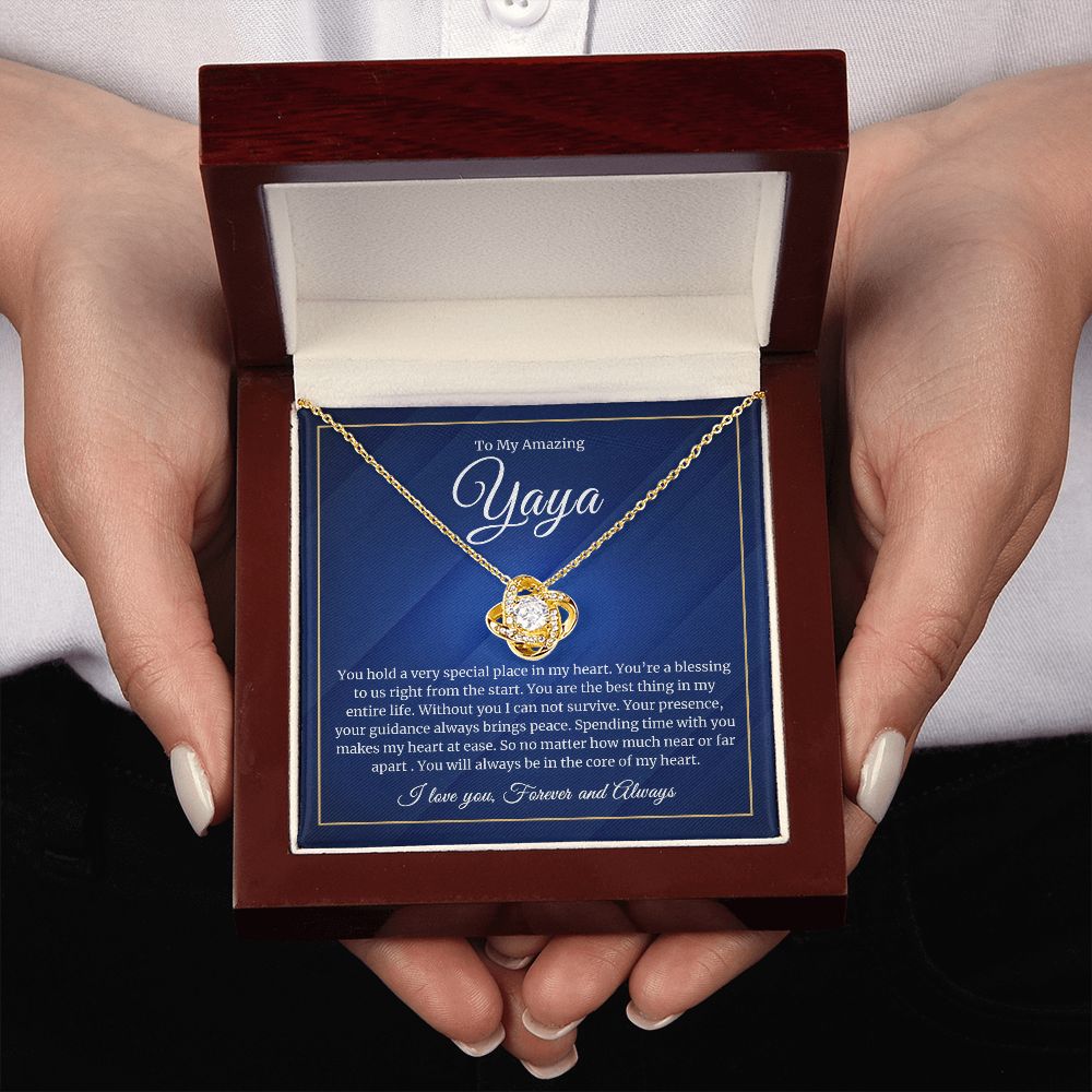 To My Yaya - Special Place in My Heart - Love Knot Necklace