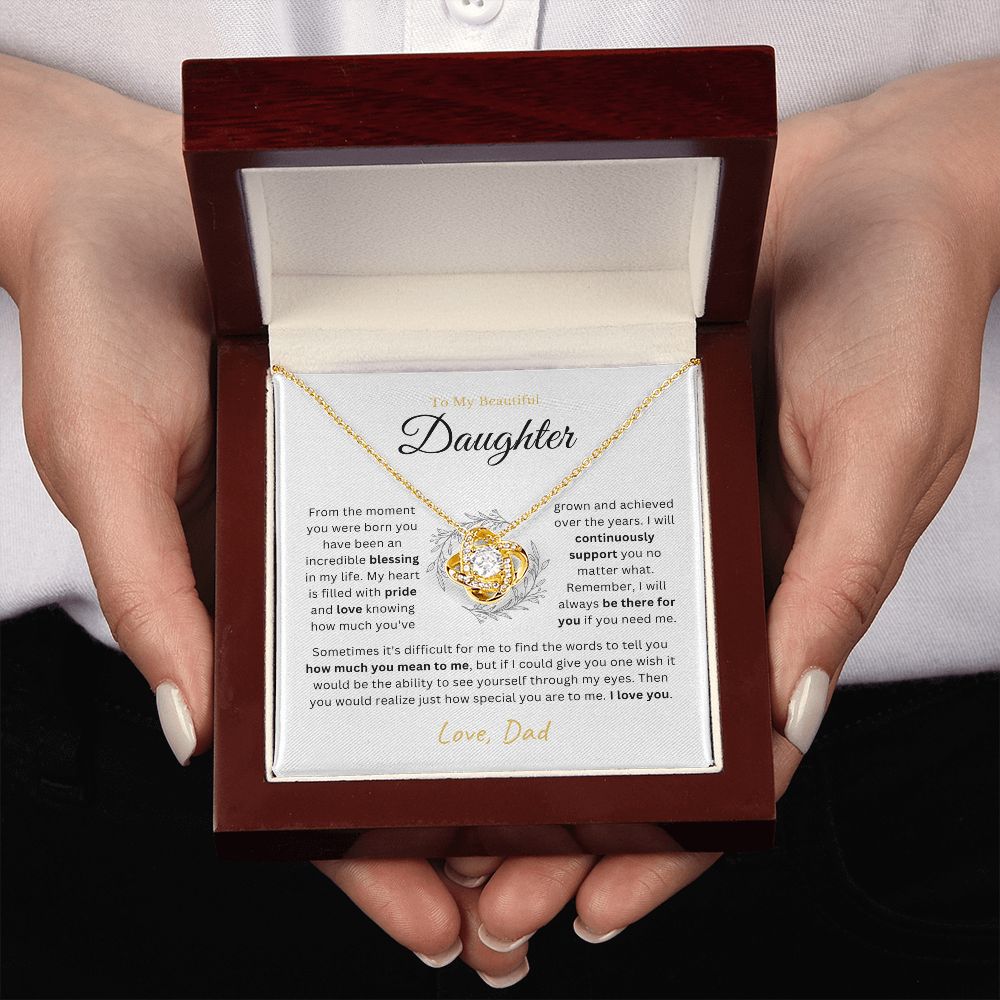 To My Daughter - I will always be there - Love-knot Necklace