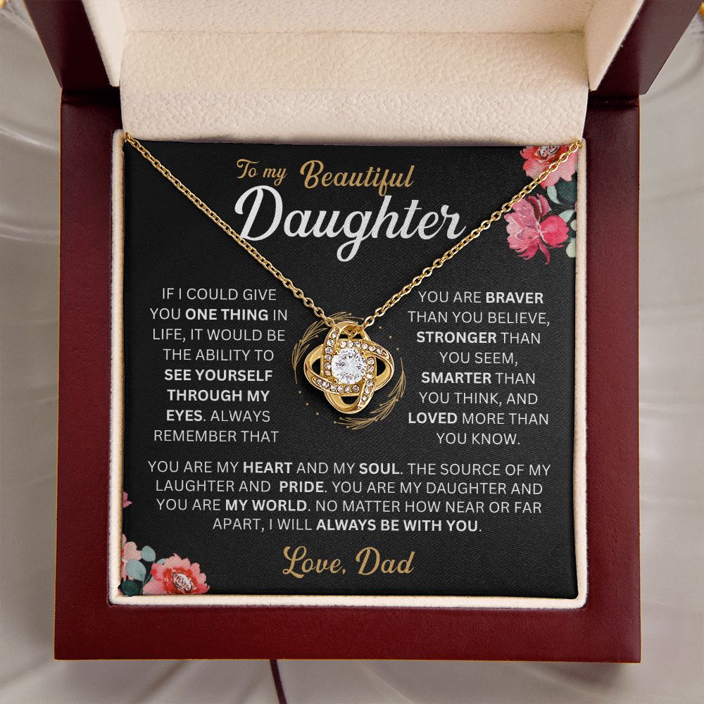 To My Daughter - My Pride - Love-knot Necklace