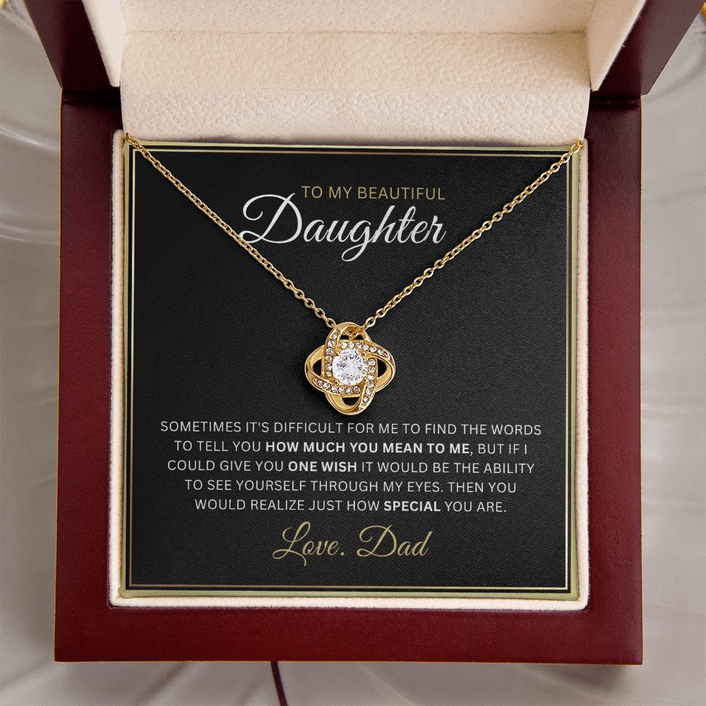 To My Daughter - You're Special - Love-knot Necklace