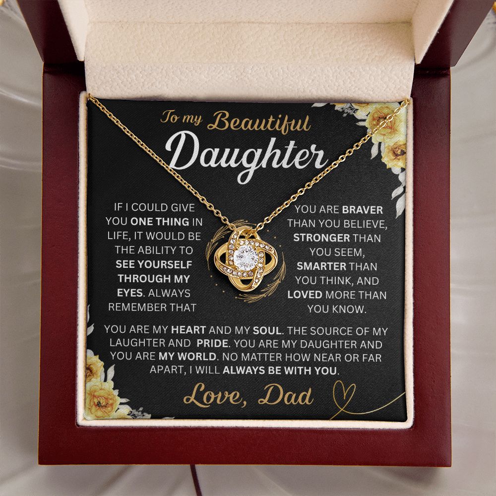 To My Daughter - My Soul - Love-knot Necklace