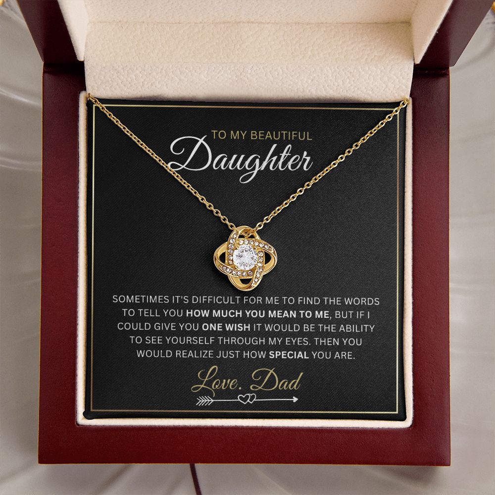 To My Daughter - One Whish - Love-knot Necklace