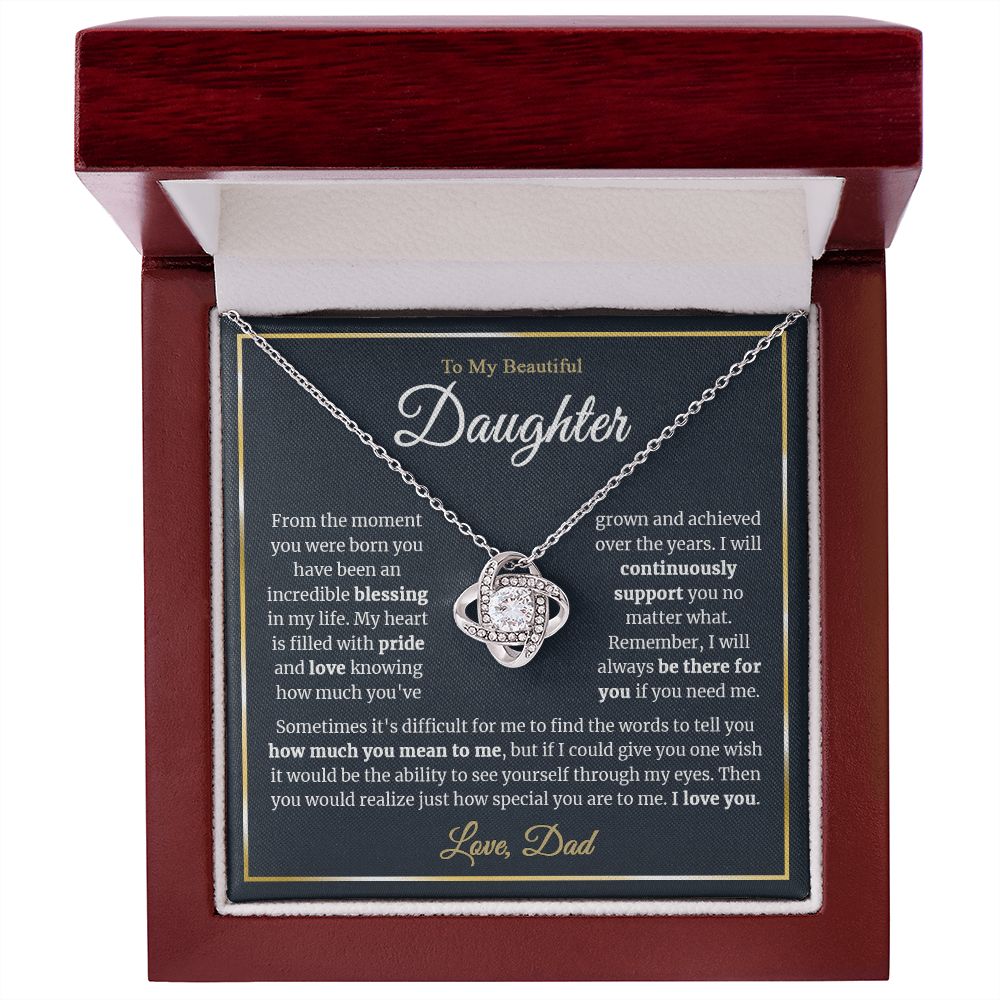 To My Daughter - From the moment you were born - Love-knot Necklace