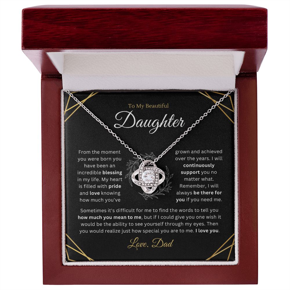 To My Daughter - Incredible Blessing - Love-knot Necklace