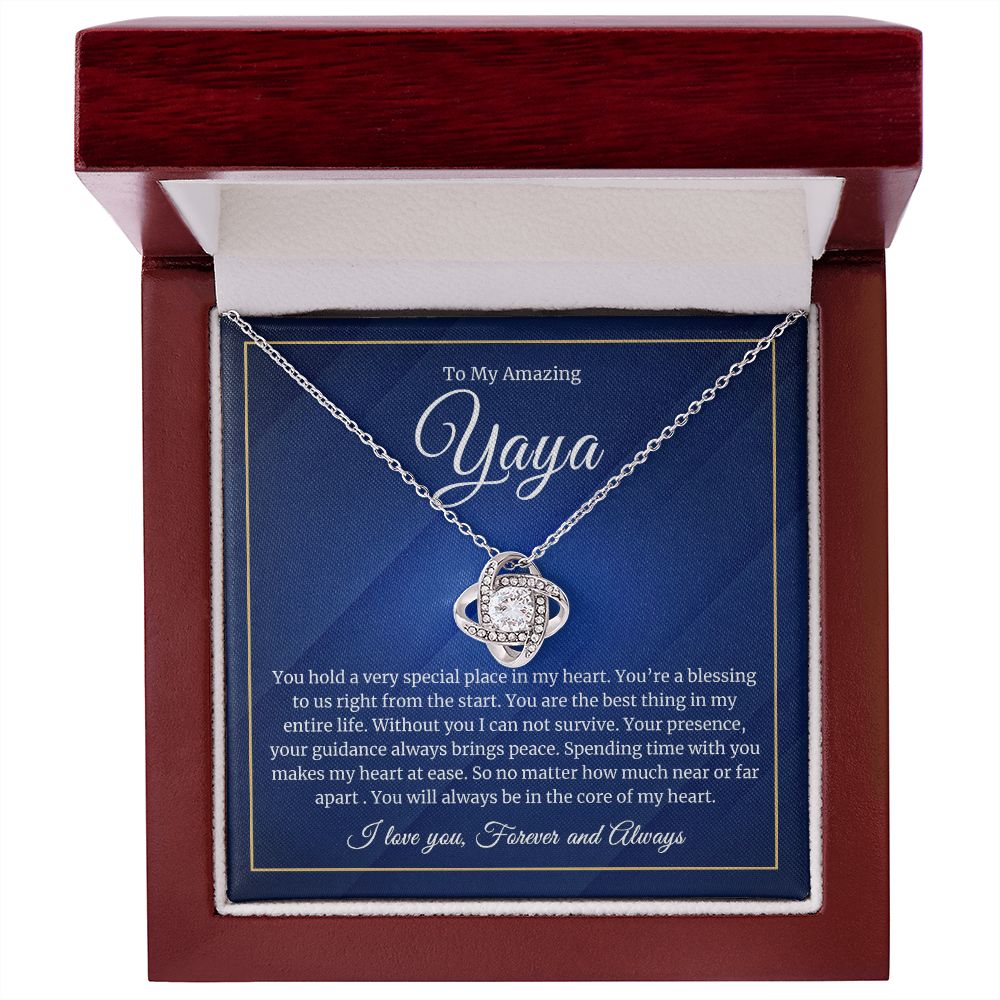 To My Yaya - Special Place in My Heart - Love Knot Necklace