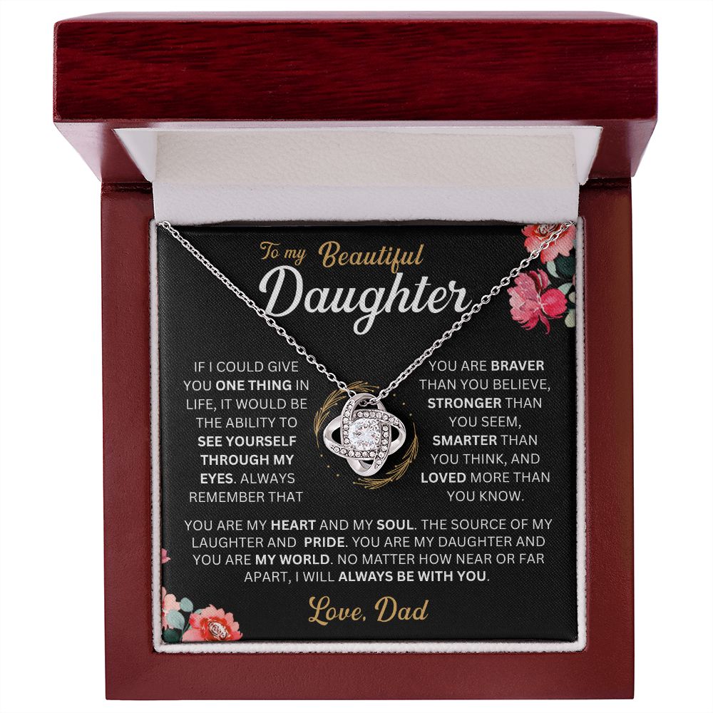 To My Daughter - My Pride - Love-knot Necklace