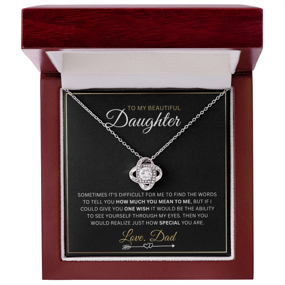 To My Daughter - One Whish - Love-knot Necklace