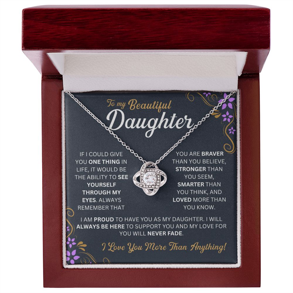 To My Daughter - Always Here - Love-knot Necklace