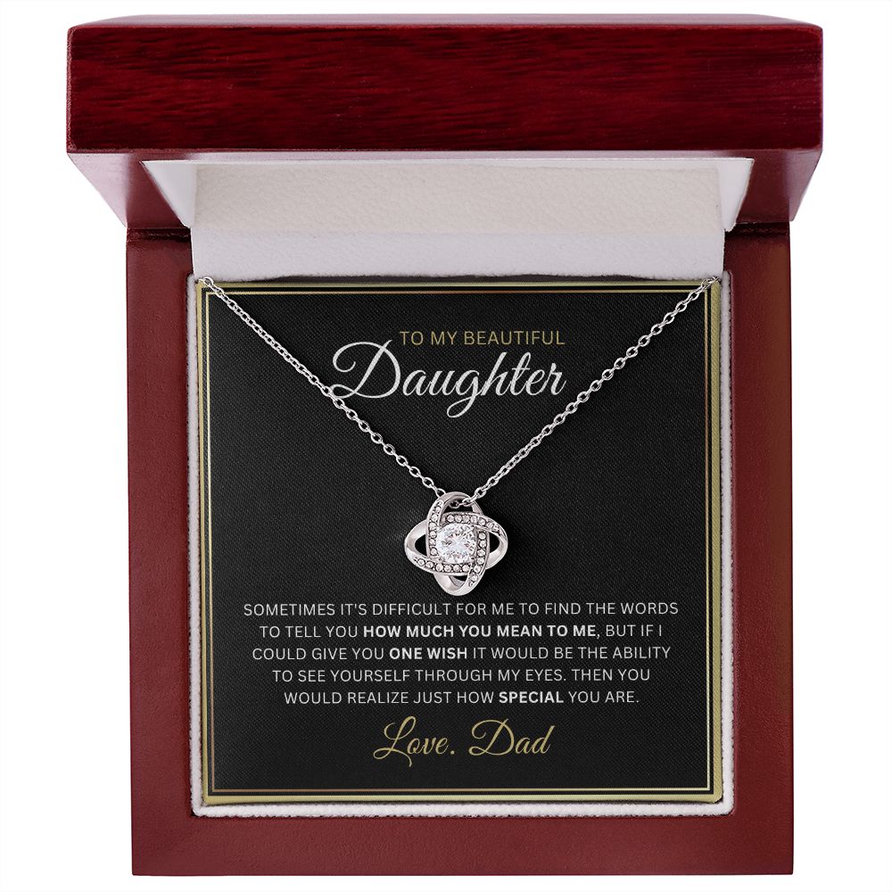 To My Daughter - You're Special - Love-knot Necklace