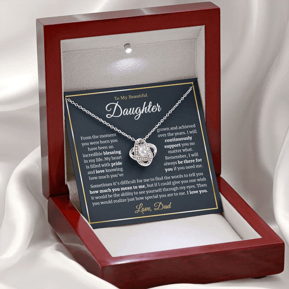 To My Daughter - From the moment you were born - Love-knot Necklace