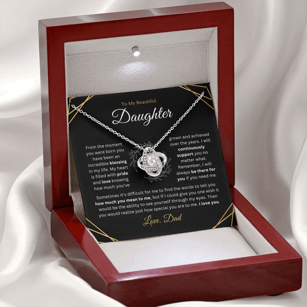 To My Daughter - Incredible Blessing - Love-knot Necklace