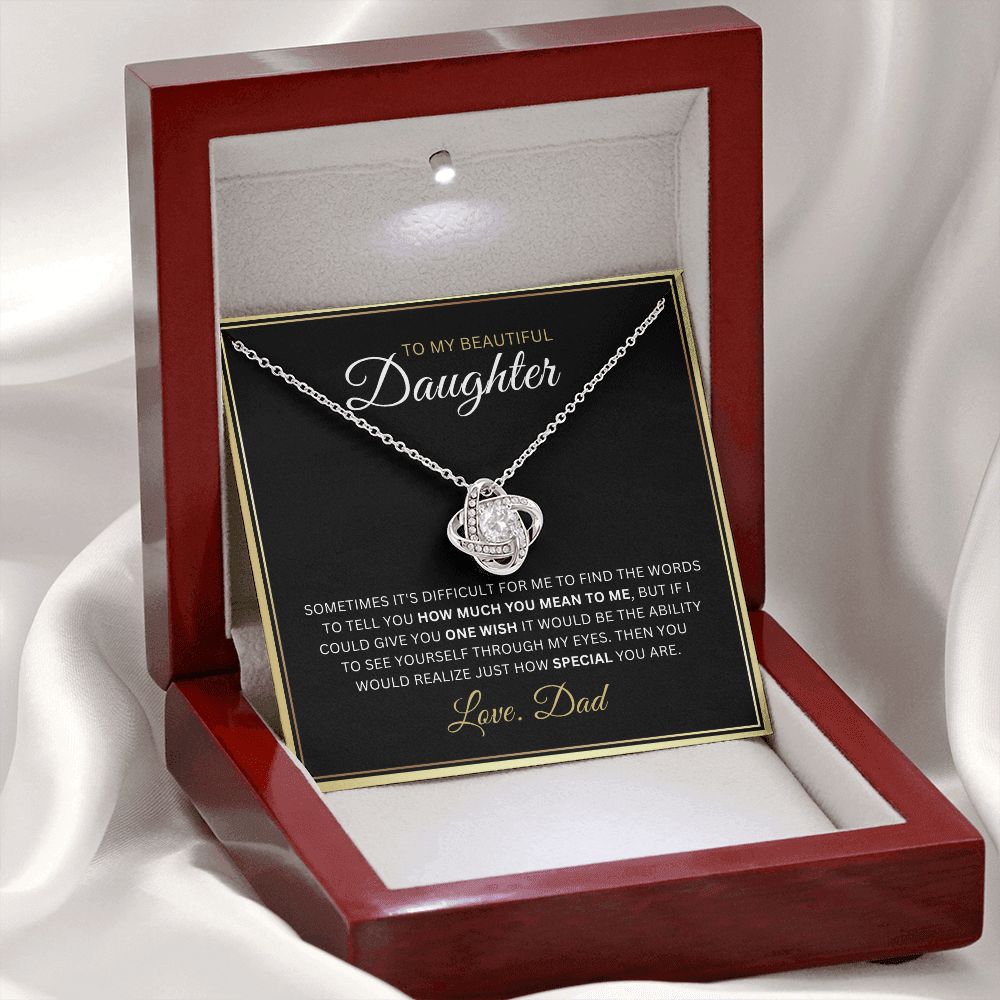 To My Daughter - You're Special - Love-knot Necklace
