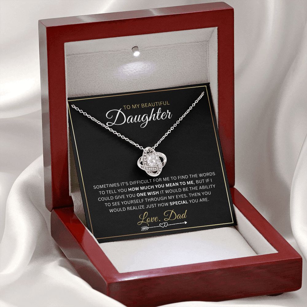 To My Daughter - One Whish - Love-knot Necklace