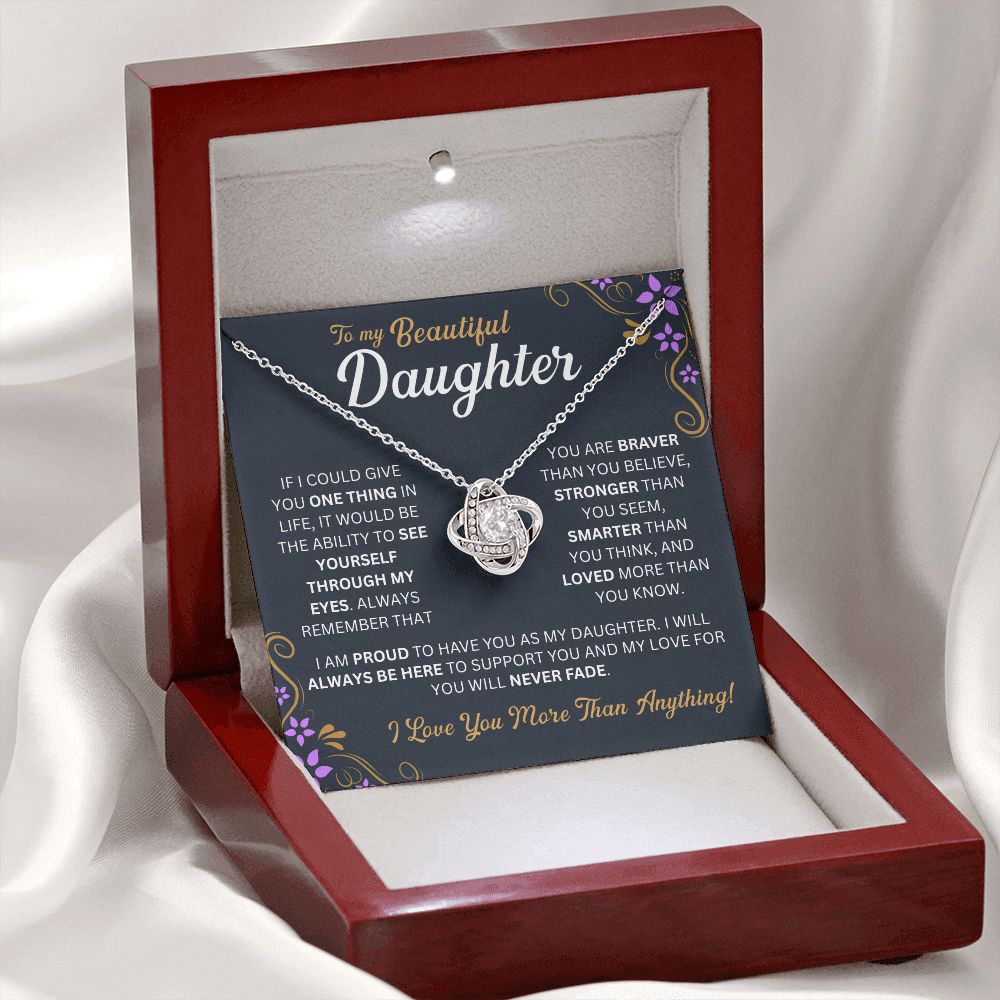 To My Daughter - Always Here - Love-knot Necklace
