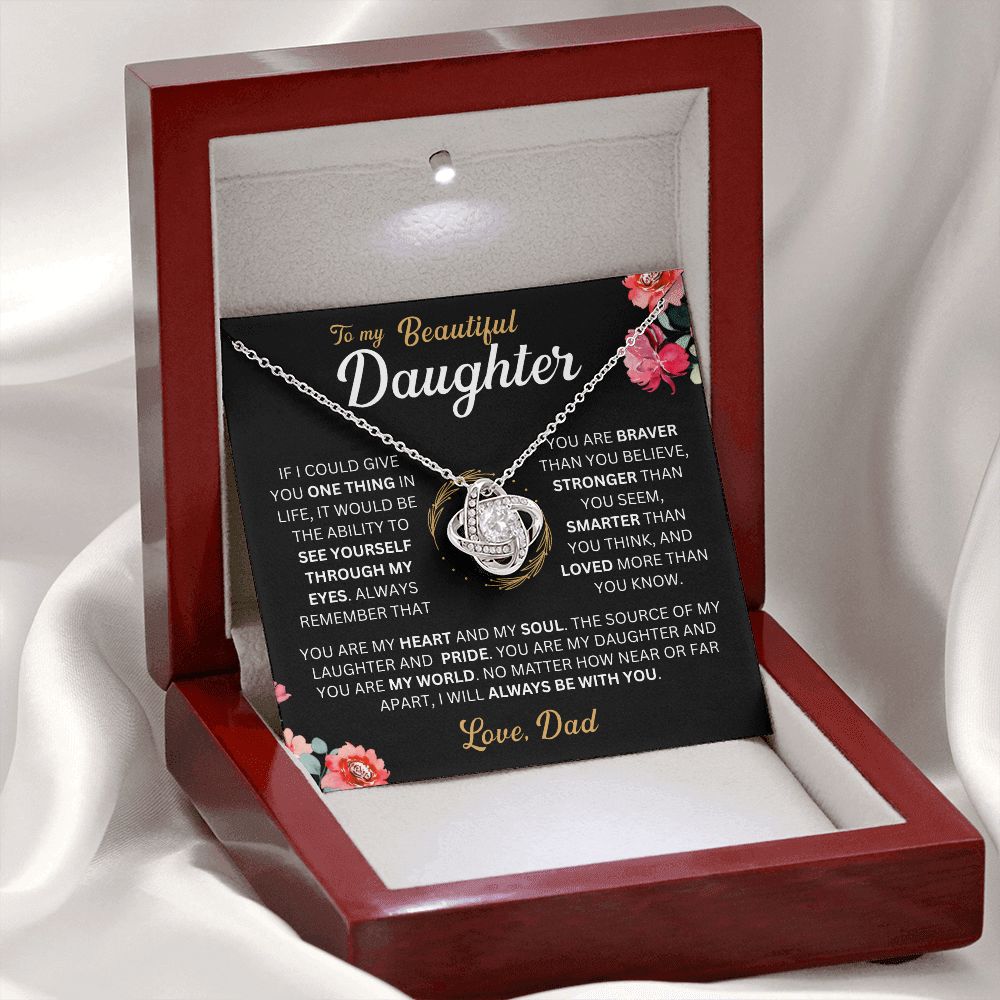 To My Daughter - My Pride - Love-knot Necklace