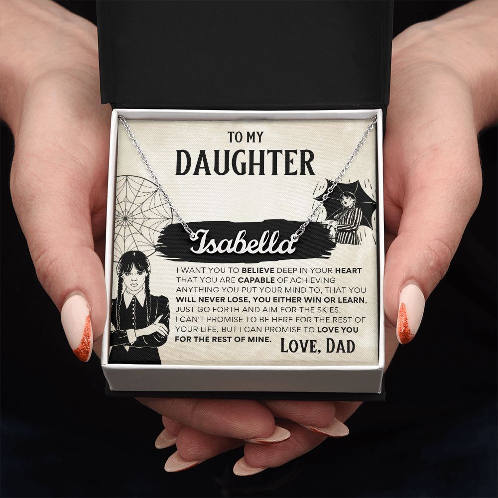 To My Daughter - Wednesday Addams - Custom Name Necklace
