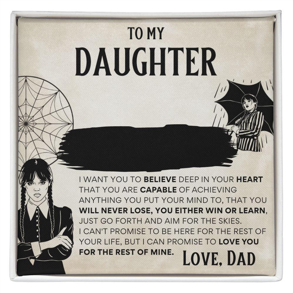 To My Daughter - Wednesday Addams - Custom Name Necklace