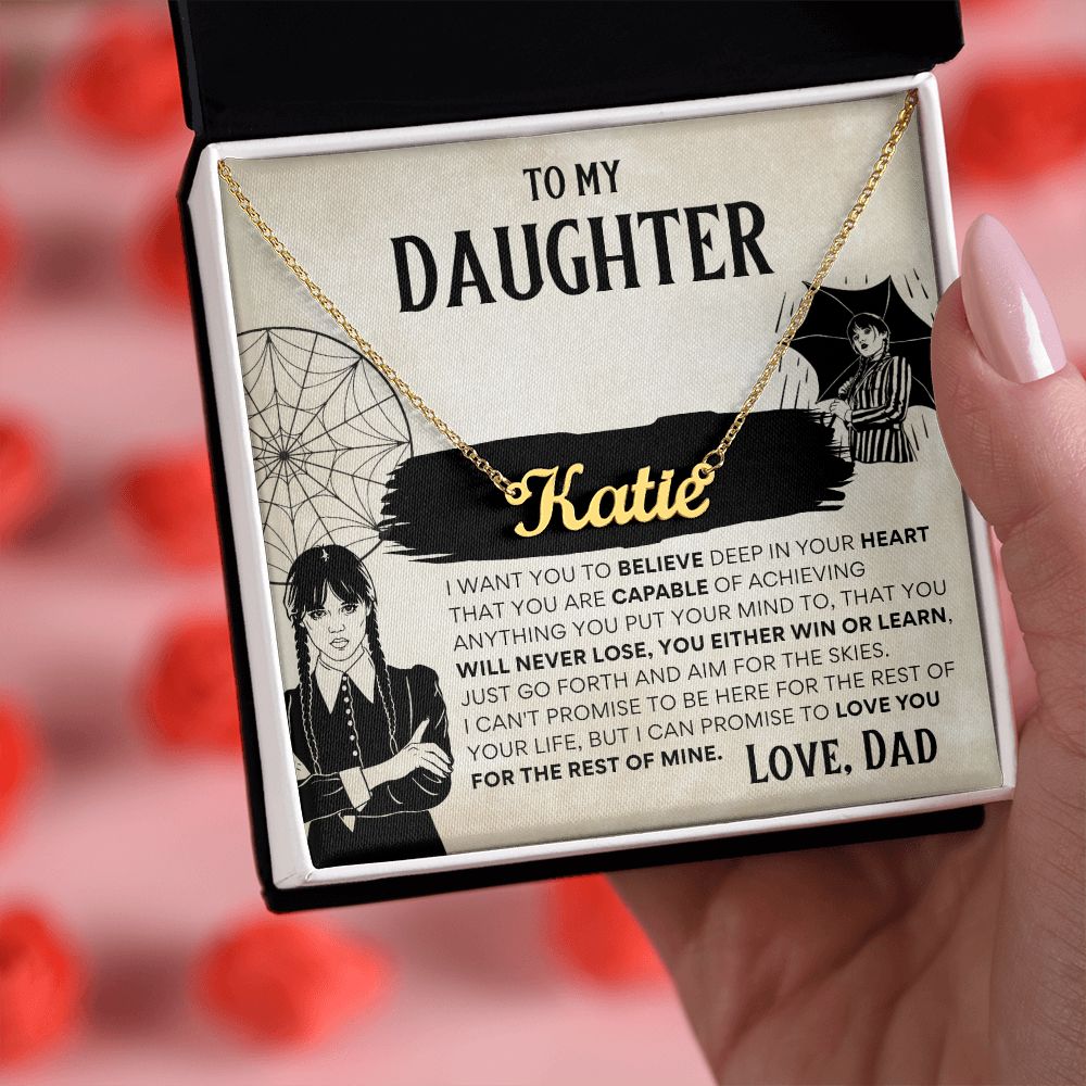 To My Daughter - Wednesday Addams - Custom Name Necklace