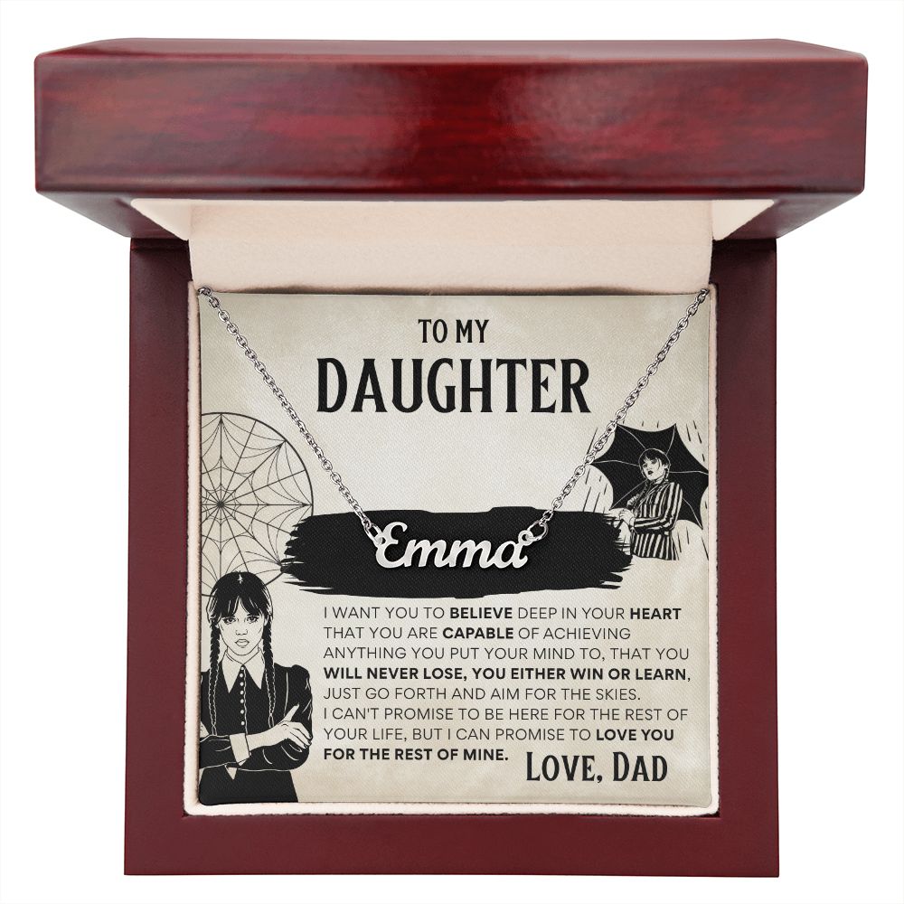 To My Daughter - Wednesday Addams - Custom Name Necklace