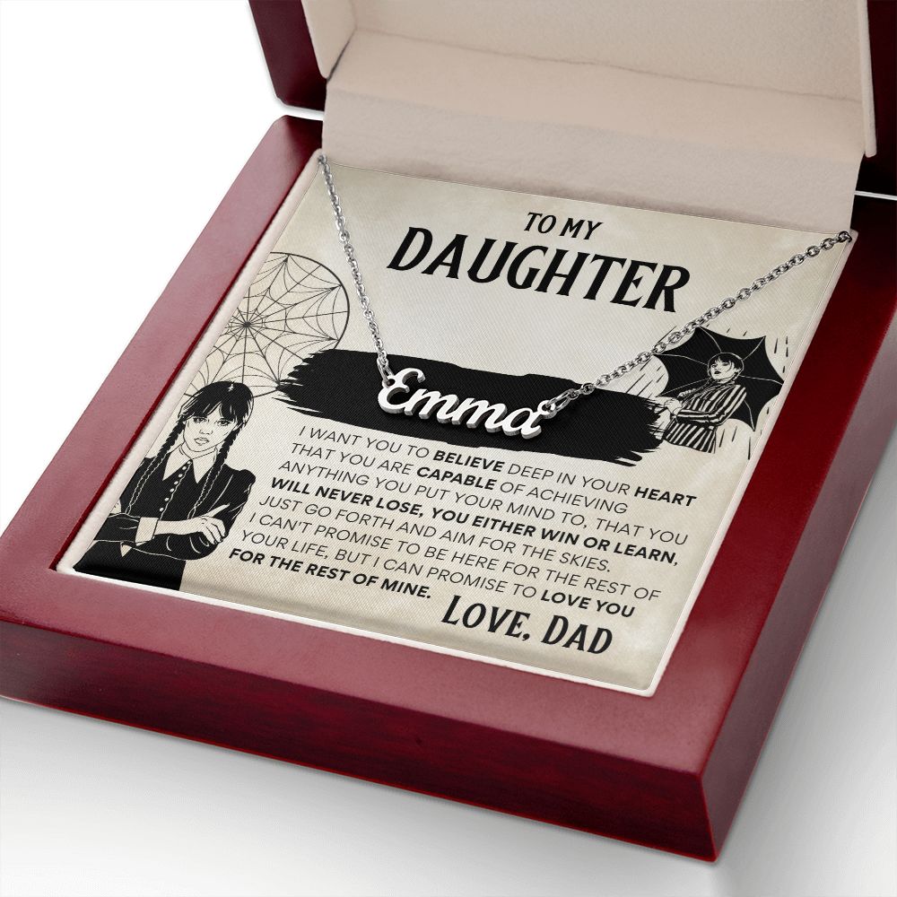 To My Daughter - Wednesday Addams - Custom Name Necklace
